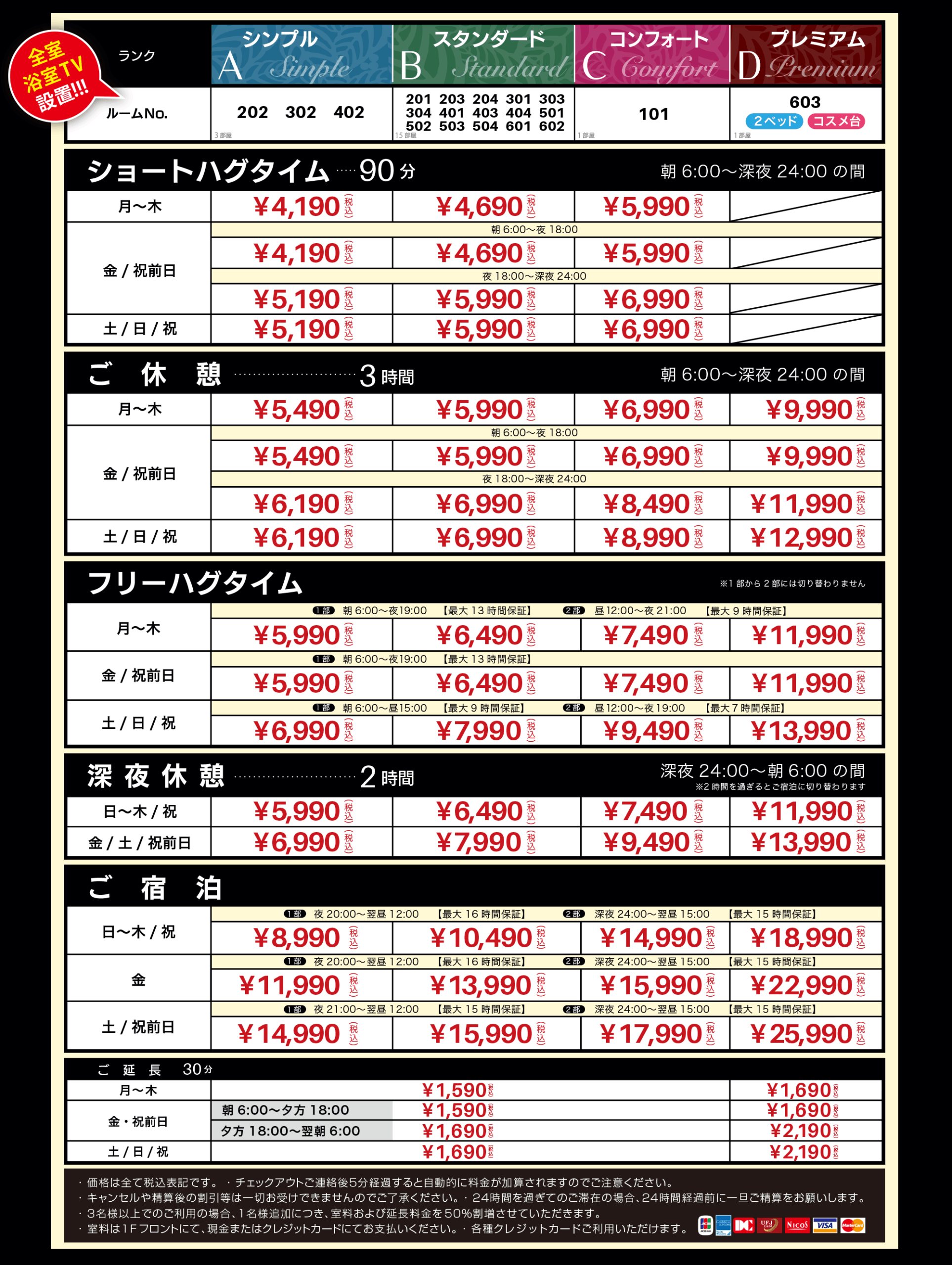 ハグハグ栄料金表画像